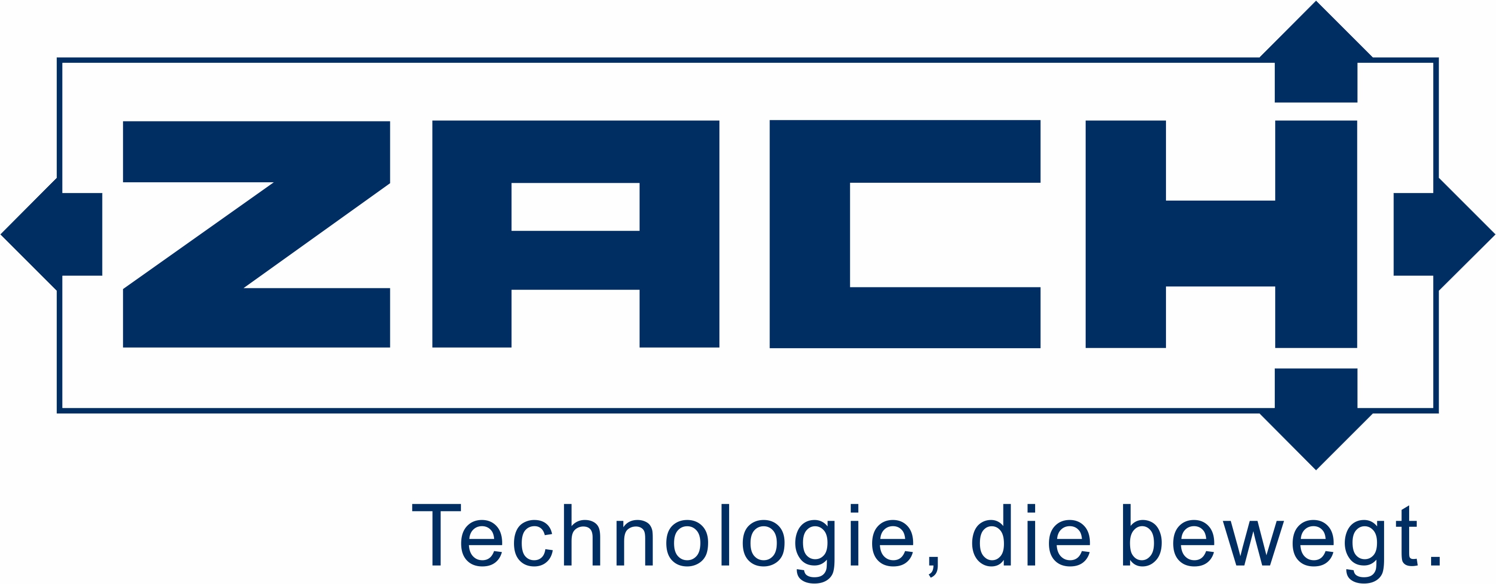das Bild zeigt das Logo von ZACH mit dem Text: ZACH Technologie, die bewegt