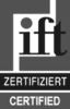 Das Logo zeigtden Text: "ift zertifiziert certified"